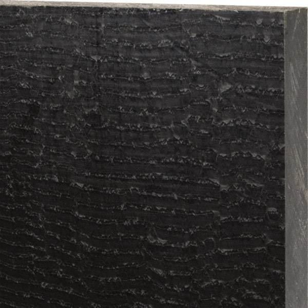 Made in USA - 1" Thick x 12" Wide x 1' Long, Nylon 6/6 (MDS-Filled) Sheet - Black - Exact Industrial Supply