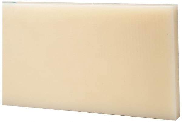 Made in USA - 2 Ft. Long x 4 Inch Wide x 1-1/2 Inch High, Nylon, Rectangular Plastic Bar - Natural - Exact Industrial Supply