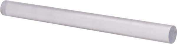 Made in USA - 8' Long, 1-1/2" Diam, Polycarbonate Plastic Rod - Clear - Exact Industrial Supply