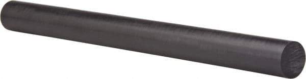 Made in USA - 8' Long, 1-1/2" Diam, Polycarbonate Plastic Rod - Black - Exact Industrial Supply