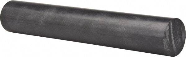 Made in USA - 4' Long, 2" Diam, Polycarbonate Plastic Rod - Black - Exact Industrial Supply