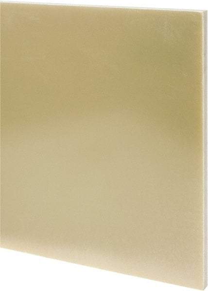 Made in USA - 1/2" Thick x 24" Wide x 2' Long, Epoxyglass Laminate (G10/F4) Sheet - Mustard Yellow, ±0.036 Tolerance - Exact Industrial Supply