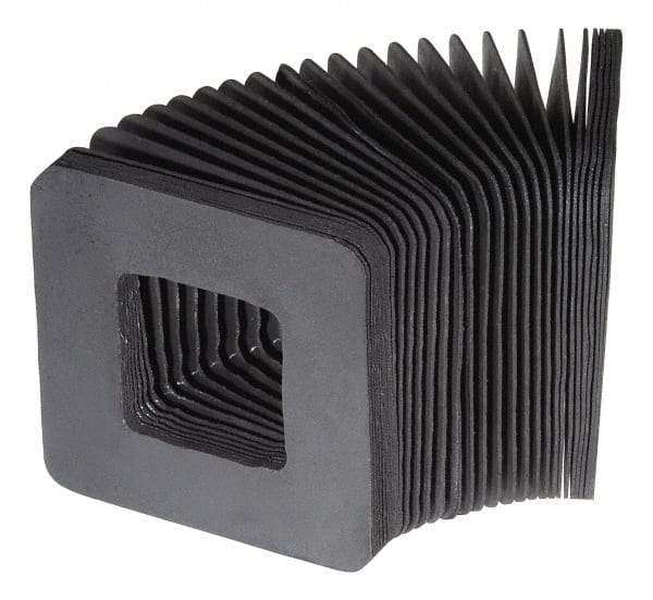 Made in USA - 0.02 Inch Thick, Polyester Square Flexible Bellows - 3 x 3 Inch Inside Square - Exact Industrial Supply