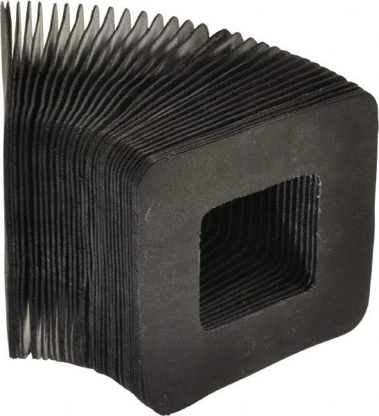 Made in USA - 0.02 Inch Thick, Polyester Square Flexible Bellows - 2 x 2 Inch Inside Square - Exact Industrial Supply