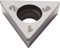 Seco - TCGW1.81.51 Grade CBN200 PCBN Turning Insert - Uncoated, 60° Triangle, 7/32" Inscr Circle, 3/32" Thick, 1/64" Corner Radius - Exact Industrial Supply