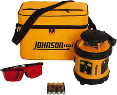 Johnson Level & Tool - 800' (Exterior) Measuring Range, 1/8" at 50' Accuracy, Self-Leveling Rotary Laser - ±3° Self Leveling Range, 200, 400 & 600 RPM, 2 Beams, AA Battery Included - Exact Industrial Supply