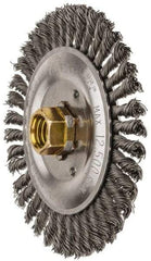 Weiler - 5" OD, 5/8" Arbor Hole, Stringer Bead Steel Wheel Brush - 3/16" Face Width, 7/8" Trim Length, 0.02" Filament Diam, 12,500 RPM - Exact Industrial Supply