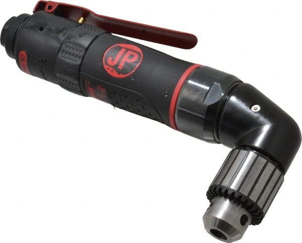 PRO-SOURCE - 3/8" Reversible Keyed Chuck - Right Angle Handle, 1,400 RPM, 4 CFM, 0.35 hp, 90 psi - Exact Industrial Supply