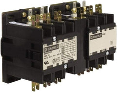 Square D - 3 Pole, 25 Amp Inductive Load, 24 Coil VAC at 50/60 Hz, Reversible Definite Purpose Contactor - Phase 1 and Phase 3 Hp:  10 at 460 VAC, 10 at 575 VAC, 2 at 115 VAC, 3 at 230 VAC, 7.5 at 230 VAC, Open Enclosure, CSA, RoHS Compliant, UL Listed - Exact Industrial Supply