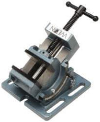 Wilton - 3" Jaw Opening Capacity x 1-1/8" Throat Depth, Angle Drill Press Vise - 3" Wide x 1-1/8" High Jaw, Stationary Base, Standard Speed, 6" OAL x 4" Overall Height, Cast Iron - Exact Industrial Supply