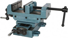 Wilton - 6" Jaw Opening Capacity x 2" Throat Depth, Horizontal Drill Press Vise - 6" Wide x 2" High Jaw, Cross Slide Base, Standard Speed, 9-1/2" OAL x 7-1/4" Overall Height, Cast Iron - Exact Industrial Supply