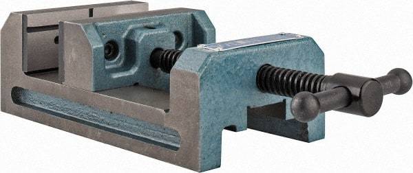 Wilton - 4" Jaw Opening Capacity x 1-1/2" Throat Depth, Horizontal Drill Press Vise - 4" Wide x 1-1/2" High Jaw, Stationary Base, Standard Speed, 7-5/16" OAL x 2-3/4" Overall Height, Cast Iron - Exact Industrial Supply