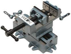 Wilton - 5" Jaw Opening Capacity x 1-1/2" Throat Depth, Horizontal Drill Press Vise - 5" Wide x 1-1/2" High Jaw, Cross Slide Base, Standard Speed, 8-1/2" OAL x 6" Overall Height, Cast Iron - Exact Industrial Supply