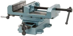 Wilton - 8" Jaw Opening Capacity x 2" Throat Depth, Horizontal Drill Press Vise - 8" Wide x 2" High Jaw, Cross Slide Base, Standard Speed, 11" OAL x 7-1/4" Overall Height, Cast Iron - Exact Industrial Supply