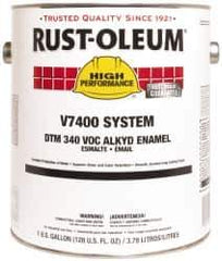 Rust-Oleum - 1 Gal Tile Red Gloss Finish Alkyd Enamel Paint - 230 to 425 Sq Ft per Gal, Interior/Exterior, Direct to Metal, <340 gL VOC Compliance - Exact Industrial Supply