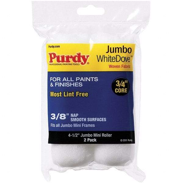 Purdy - 3/8" Nap, 4-1/2" Wide Paint Mini Roller Covers - Semi-Smooth Texture, Woven Dralon Fabric - Exact Industrial Supply