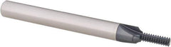 Scientific Cutting Tools - #10-32 Thread, 1/4" Shank Diam, AlTiN+ Coating, Solid Carbide Straight Flute Thread Mill - 3 Flutes, 2-1/2" OAL, #10 Min Noml Diameter - Exact Industrial Supply