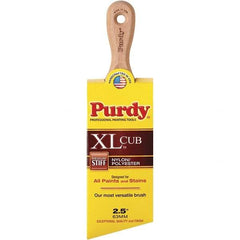 Purdy - 2-1/2" Angled Nylon/Polyester General Purpose Paint Brush - 2-15/16" Bristle Length, 3-4/5" Wood Short Handle - Exact Industrial Supply