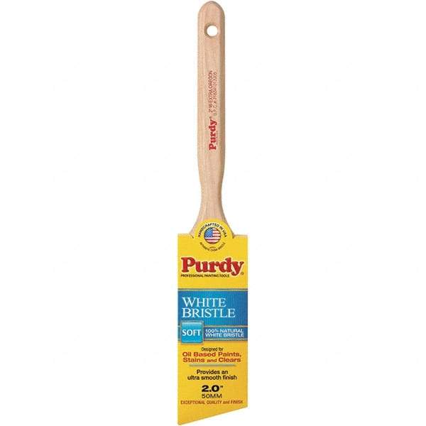 Purdy - 2" Angled Hog General Purpose Paint Brush - 2-5/8" Bristle Length, 7-1/4" Wood Fluted Handle - Exact Industrial Supply