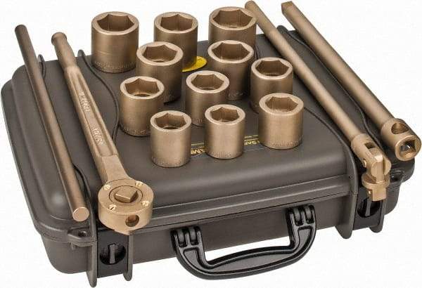 Ampco - 15 Piece 3/4" Drive Socket Set - 6 Points, 1-5/16" to 2" Range, Inch Measurement Standard - Exact Industrial Supply