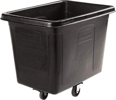 Rubbermaid - 500 Lb Load Capacity, 16 Cu Ft, 12.9 Bushels, Cube Truck - 31" Wide x 43-3/4" Long x 37" High, Black - Exact Industrial Supply