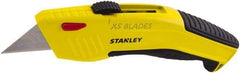 Stanley - Retractable Utility Knife - 1/2" Bi-Metal Blade, Black & Yellow Cast Metal Handle, 1 Blade Included - Exact Industrial Supply