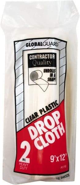 Premier Paint Roller - Heavy Weight Polyethylene Drop Cloth - 12' x 9', 2 mil Thick - Exact Industrial Supply