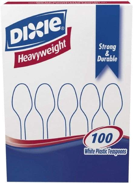 Dixie - Dixie Plastic Tableware, Heavyweight Teaspoons - White - Exact Industrial Supply