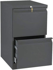 Hon - 15" Wide x 28" High x 19-7/8" Deep, 2 Drawer Mobile Pedestal - Steel, Charcoal - Exact Industrial Supply