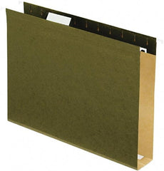 Pendaflex - 8-1/2 x 11", Letter Size, Standard Green, Hanging File Folders with Box Bottom - 11 Point Stock, 1/5 Tab Cut Location - Exact Industrial Supply