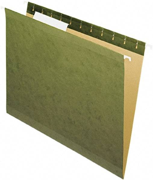 Pendaflex - 8-1/2 x 11", Letter Size, Standard Green, Standard Hanging File Folders - 11 Point Stock - Exact Industrial Supply