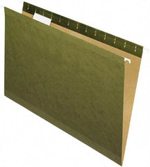 Pendaflex - 8-1/2 x 14", Legal, Standard Green, Standard Hanging File Folders - 11 Point Stock, 1/5 Tab Cut Location - Exact Industrial Supply
