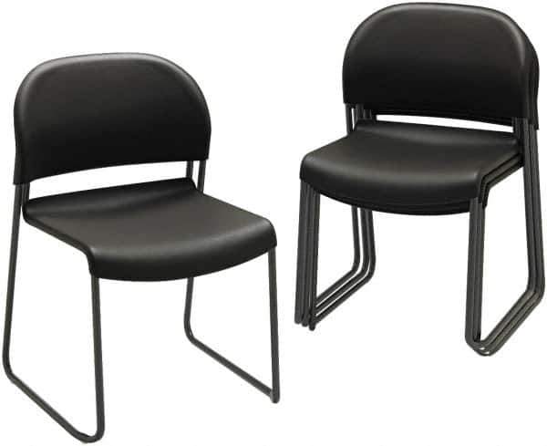 Hon - Polymer Onyx and Black Stacking Chair - Black Frame, 21 Inch Wide x 21 Inch Deep x 31 Inch High - Exact Industrial Supply
