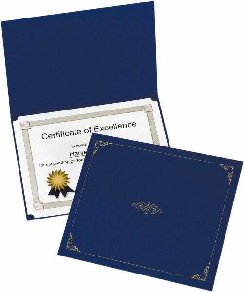 OXFORD - 5 Piece Dark Blue Document Holders-Certificate/Document - 9-3/4" High x 12-1/2" Wide - Exact Industrial Supply