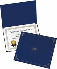 OXFORD - 5 Piece Dark Blue Document Holders-Certificate/Document - 9-3/4" High x 12-1/2" Wide - Exact Industrial Supply