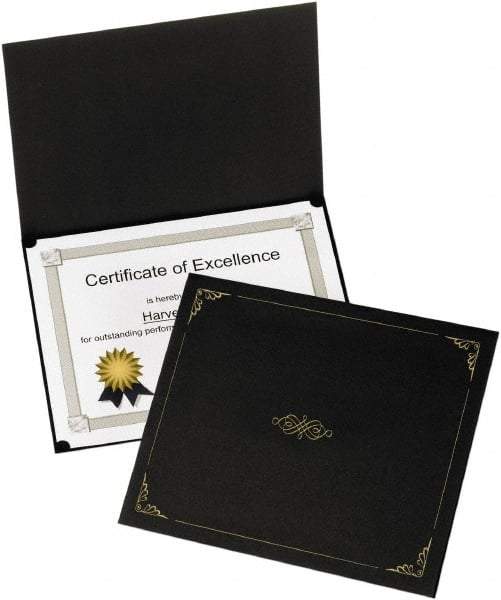 OXFORD - 5 Piece Black Document Holders-Certificate/Document - 9-3/4" High x 12-1/2" Wide - Exact Industrial Supply