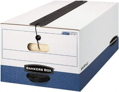 BANKERS BOX - 1 Compartment, 15 Inch Wide x 24 Inch Deep x 10 Inch High, File Storage Box - Paper, White and Blue - Exact Industrial Supply