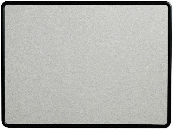 Quartet - 48" Wide x 36" High Open Cork Bulletin Board - Fabric, Gray - Exact Industrial Supply