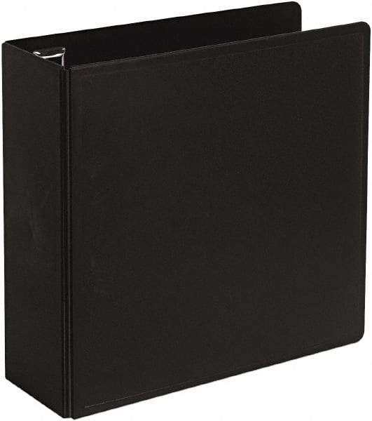 Cardinal - 4" Sheet Capacity, 8-1/2 x 11", Non-View Ring Binder - Vinyl, Black - Exact Industrial Supply