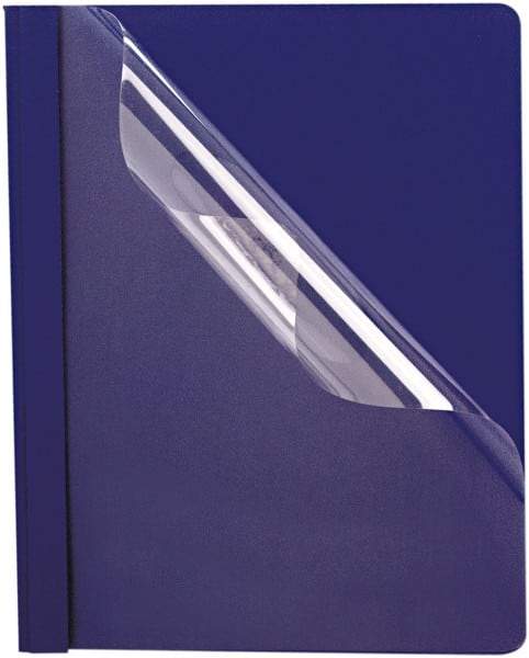 OXFORD - 8-1/2" Long x 11" Wide 3 Fasteners Report Cover - Blue - Exact Industrial Supply