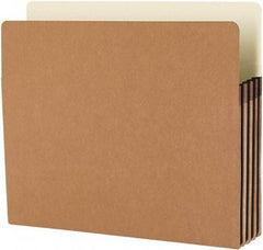 Samsill - 8-1/2 x 11", Letter Size, Manila/Redrope, Expandable File Folders with Drop Front & Top Tab Pocket - 11 Point Stock, Straight Tab Cut Location - Exact Industrial Supply