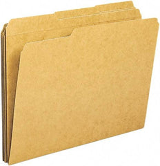 Samsill - 8-1/2 x 11", Letter Size, Kraft, File Folders with Top Tab - 11 Point Stock, 1/3 Tab Cut Location - Exact Industrial Supply