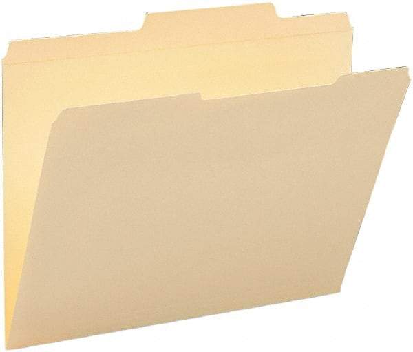 Samsill - 8-1/2 x 11", Letter Size, Manila, File Folders with Top Tab - 11 Point Stock, 2/5 Tab Cut Location - Exact Industrial Supply