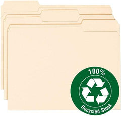Samsill - 8-1/2 x 11", Letter Size, Manila, File Folders with Top Tab - 11 Point Stock, 1/3 Tab Cut Location - Exact Industrial Supply