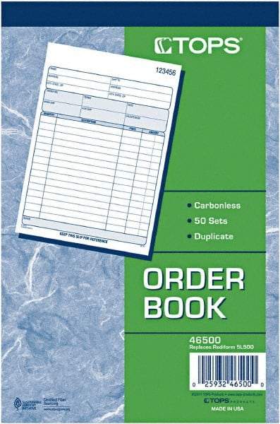 TOPS - 50 Sheet, 5-9/16 x 7-15/16", Sales Order Book - White - Exact Industrial Supply