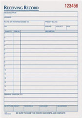 TOPS - 50 Sheet, 5-1/2 x 7-7/8", Receiving Record Book - White - Exact Industrial Supply