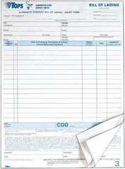 TOPS - 50 Sheet, 8-1/2 x 11", Bill of Lading - White - Exact Industrial Supply