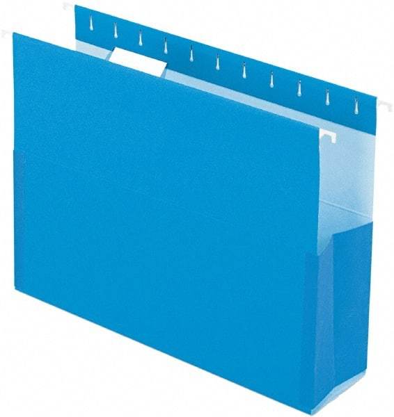 Pendaflex - 8-1/2 x 11", Letter Size, Blue, Box Bottom Hanging File Folders with Sides - 11 Point Stock - Exact Industrial Supply