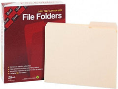 Samsill - 8-1/2 x 11", Letter Size, Manila, File Folders with Top Tab - 11 Point Stock, 2/5 Tab Cut Location - Exact Industrial Supply