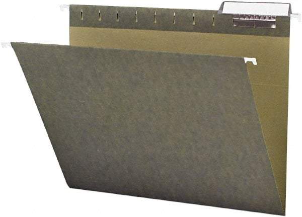 Samsill - 8-1/2 x 11", Letter Size, Standard Green, Expanding Hanging File Holder - 11 Point Stock, 1/3 Tab Cut Location - Exact Industrial Supply